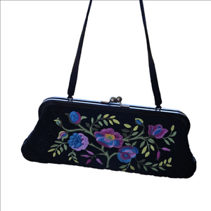 Vera Bradley Black Floral Clutch